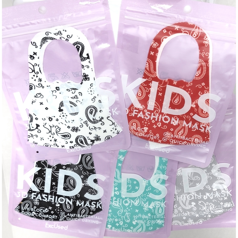 `M25589 New Kids 3D Fashion Mask 5 PACK